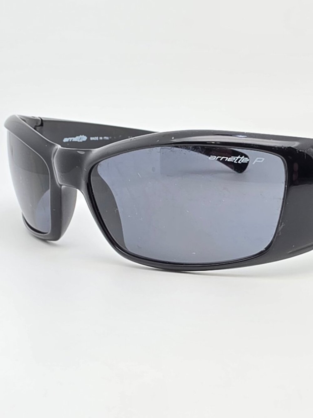 Arnette Rage XL 4077-41/81 Black Frame Polarized Grey Lens Sunglasses Italy 58mm